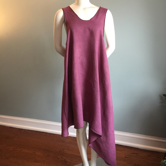 Cynthia Ashby Dresses & Skirts - Cynthia Ashby Violet Linen Asymmetrical Dress